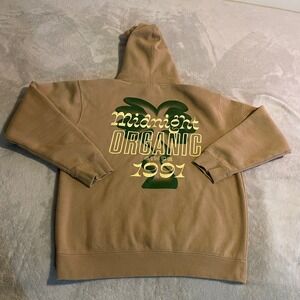 Midnight Organic Yes Lord Hoodie Brown Mens Medium Good Job Larry Graphic Gym